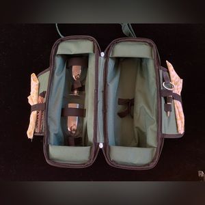 Picnic Time Estate Insulated Wine Tote with Service For two in Hunter Green nWOT